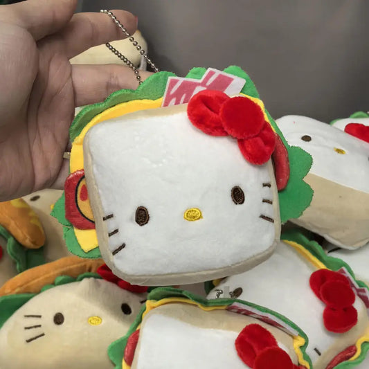 New Sanrio Sandwich Hot Dog Hello Kitty Stuffed Keychain