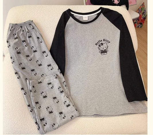 New Casual Hello Kitty Spring & Autumn Long-Sleeved Pajama Set