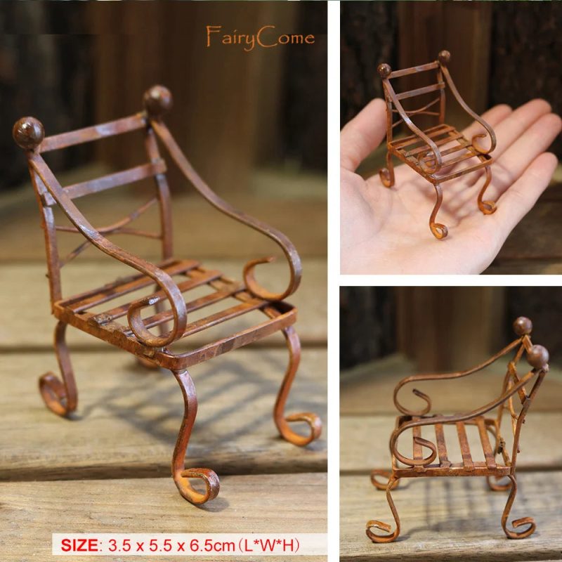 Miniature Fairy Garden Metal Table & Chairs Set - Image 32