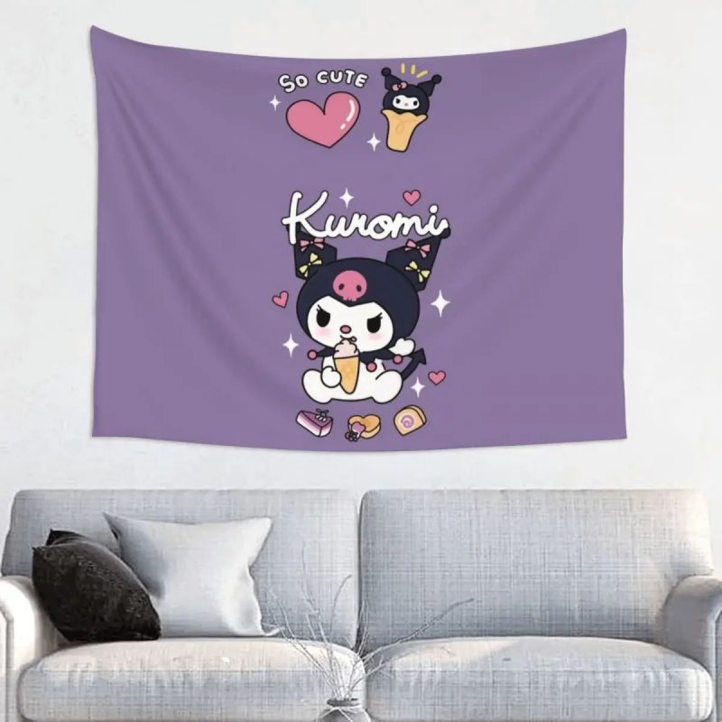 Custom Melody Kuromi Cartoon Anime Hippie Tapestry - Image 12