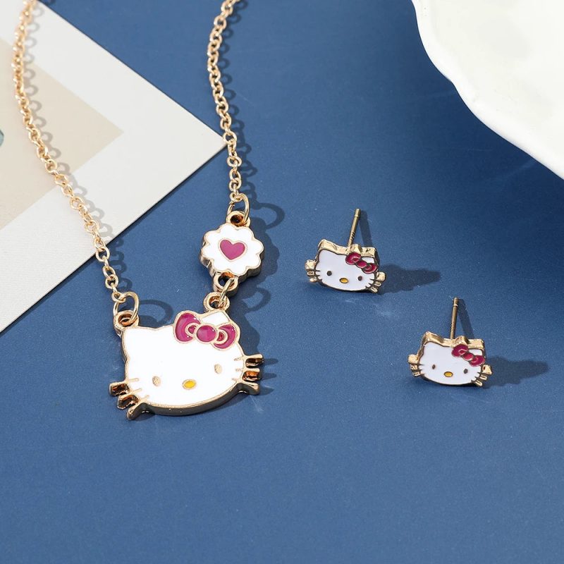 Sweet Sanrio Necklace & Hello Kitty Kawaii Earrings - Image 6