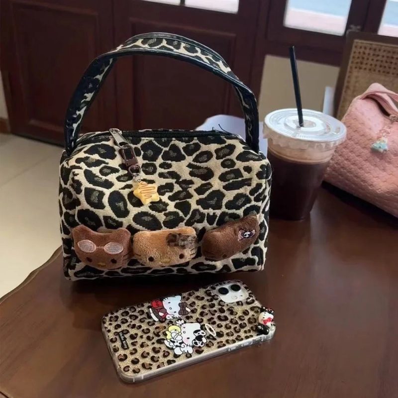 Sanrio Kawaii Hello Kitty Leopard Cosmetic Bag - Image 2