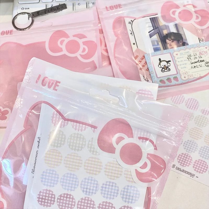 10PCS Kawaii Hello Kitty Necklace Jewelry Storage Bags - Image 4