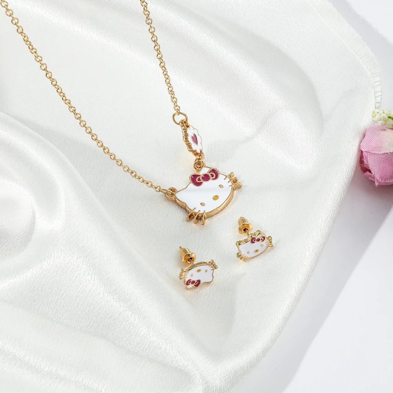 Sweet Sanrio Necklace & Hello Kitty Kawaii Earrings - Image 4