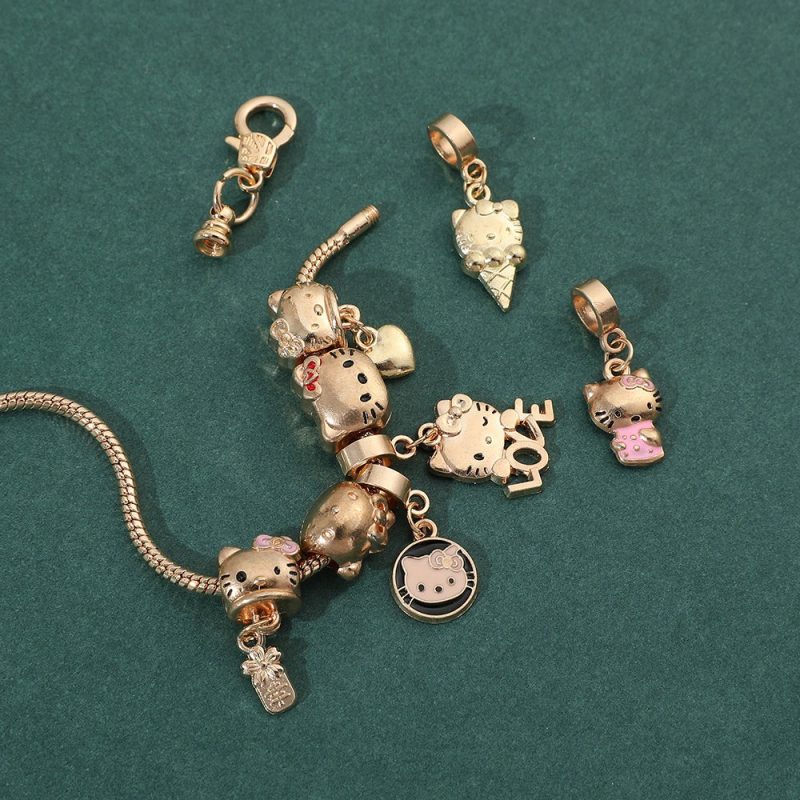 Hello Kitty Gold-Plated Bracelet with Charms - Image 6