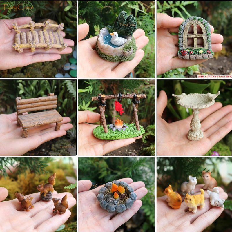 Miniature Fairy Garden Metal Table & Chairs Set - Image 6