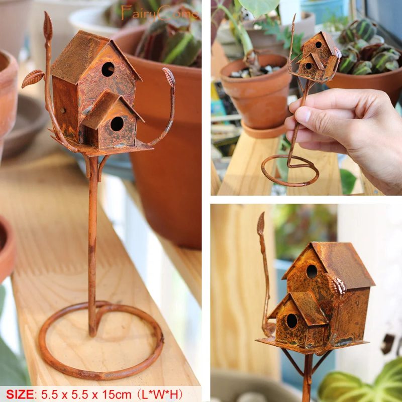 Miniature Fairy Garden Metal Table & Chairs Set - Image 21